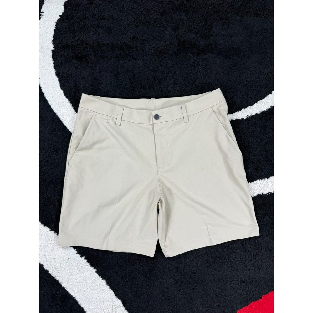 Lululemon Shorts Mens 33x7 Tan Commission Warpstreme Stretch Travel Golf Casual